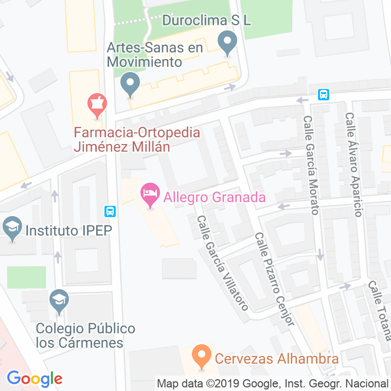 Código Postal calle Almagro Segura en Granada