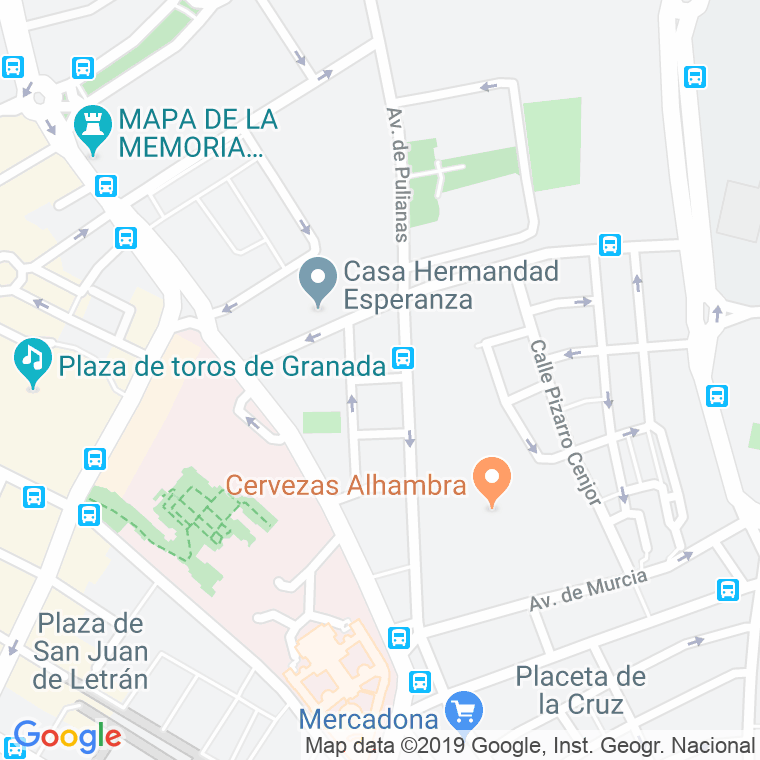 Código Postal calle Virgen Del Pilar en Granada