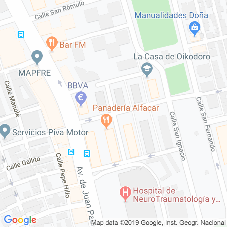 Código Postal calle San Joaquin en Granada