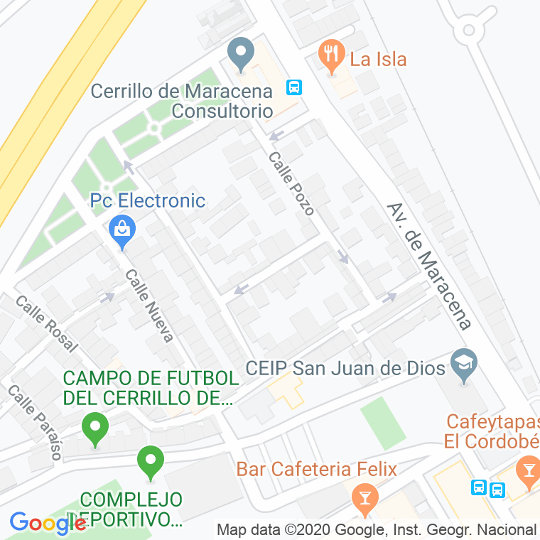 Código Postal calle Honda Del Pozo en Granada