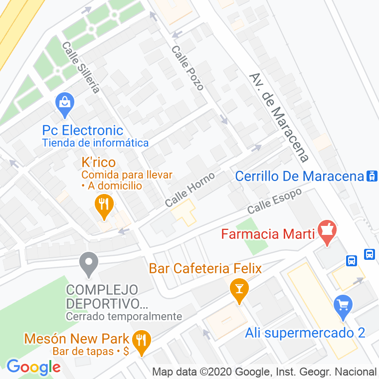 Código Postal calle Horno Del Pozo en Granada