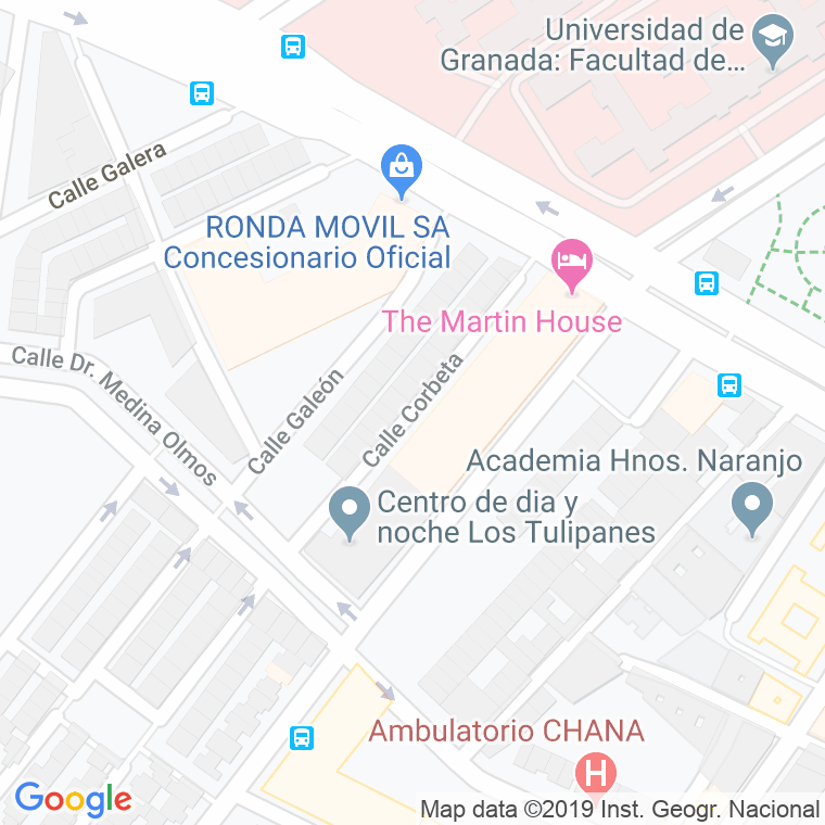 Código Postal calle Corbeta en Granada