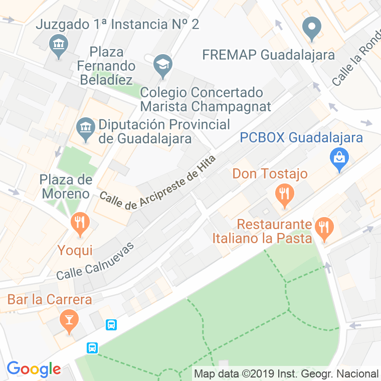 Código Postal calle Calnuevas en Guadalajara