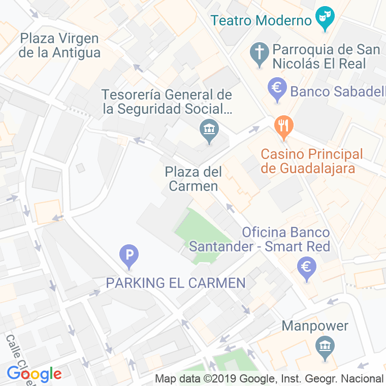 Código Postal calle Carmen en Guadalajara