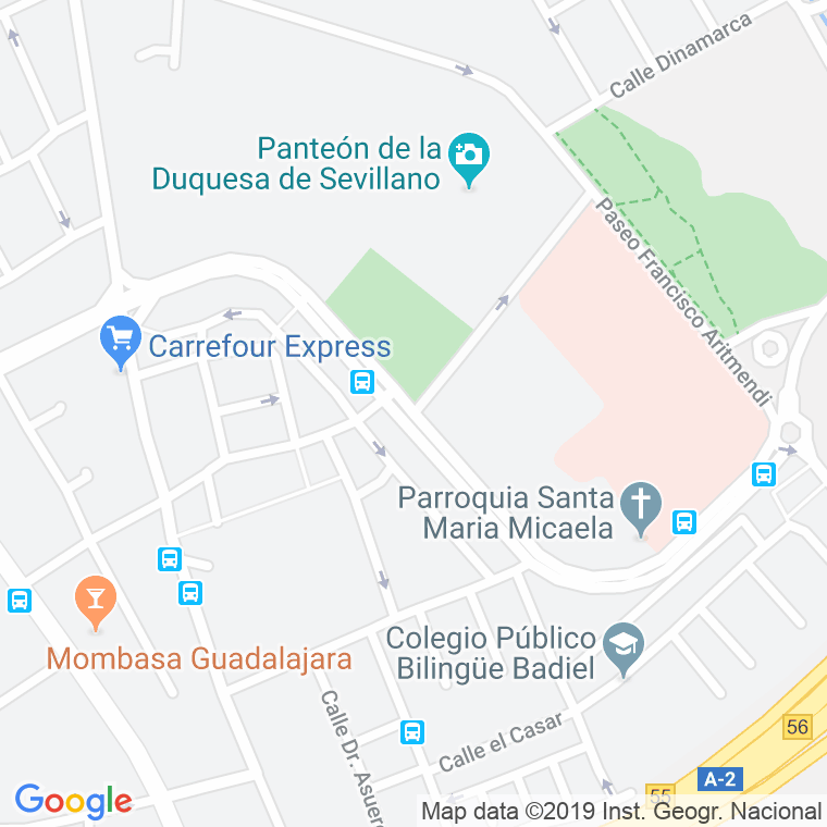 Código Postal calle Santa Maria Micaela, avenida en Guadalajara