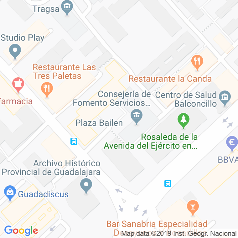 Código Postal calle Bailen, plaza en Guadalajara