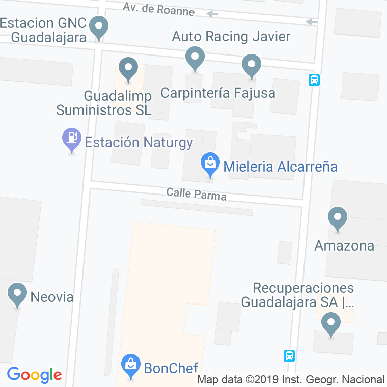 Código Postal calle Parma en Guadalajara