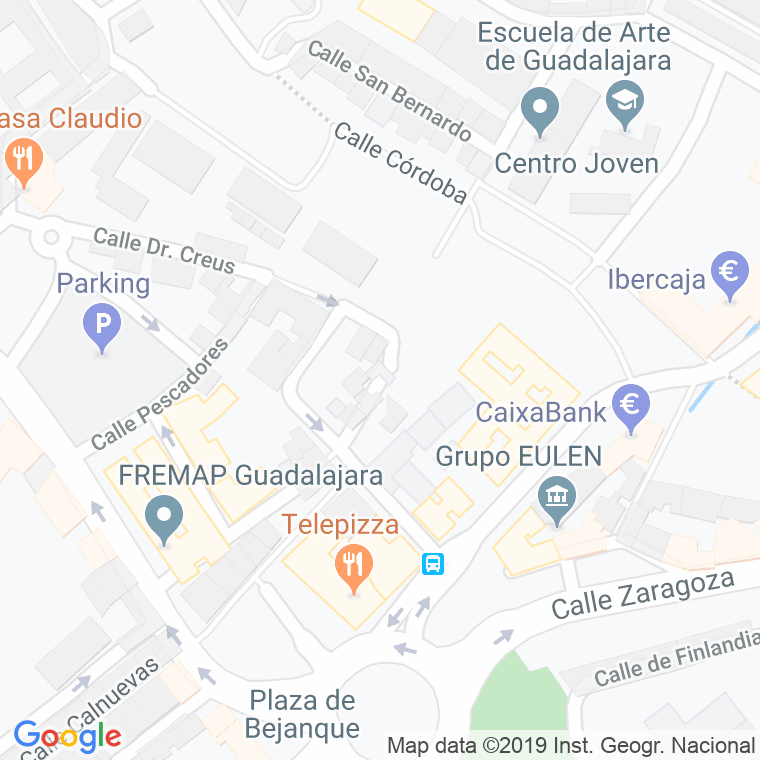 Código Postal calle Budierca en Guadalajara