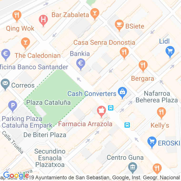 Código Postal calle Gran Via (A Y B)   (Impares Del 1 Al 19)  (Pares Del 2 Al 16) en Donostia-San Sebastian