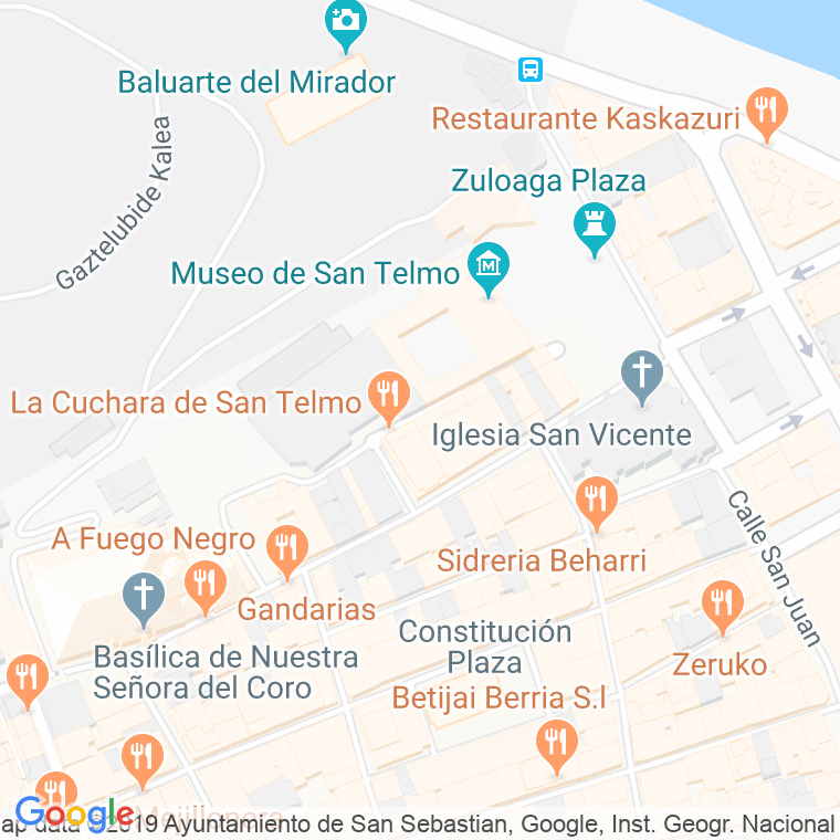 Código Postal calle Santa Corda en Donostia-San Sebastian