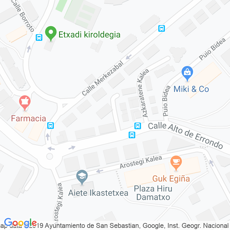 Código Postal calle Errondo, Del Alto, paseo en Donostia-San Sebastian