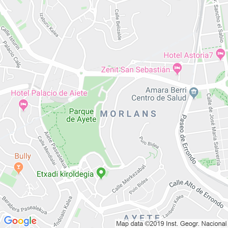 Código Postal calle Morlans, paseo en Donostia-San Sebastian