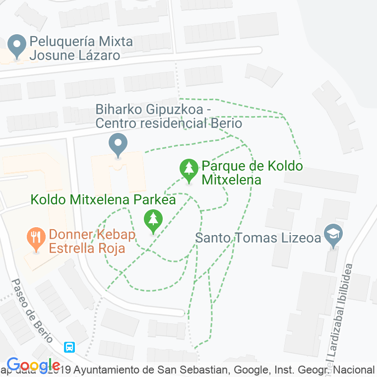 Código Postal calle Parque De Koldo Mitxelena en Donostia-San Sebastian