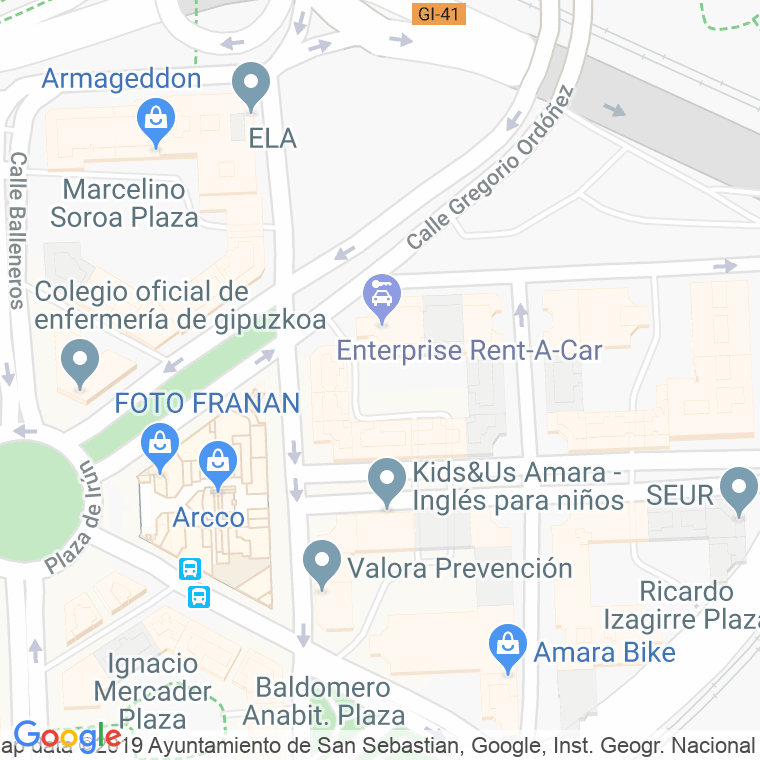 Código Postal calle Eibar, plaza en Donostia-San Sebastian