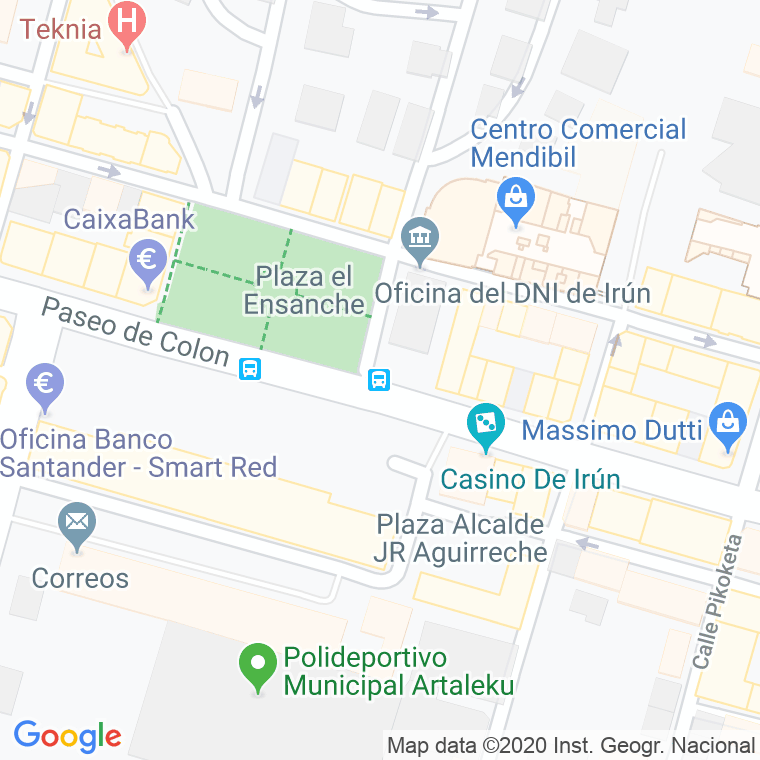 Código Postal calle Zabaltza, plaza en Irún