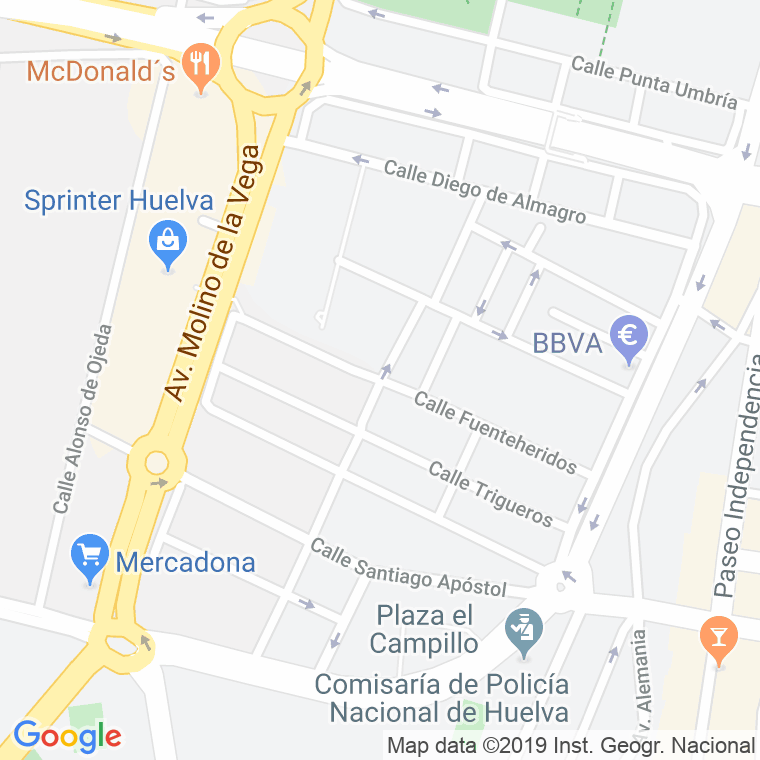 Código Postal calle Fuenteheridos en Huelva