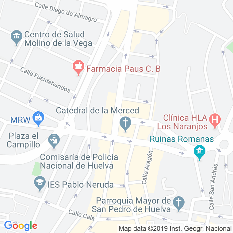 Código Postal calle Independencia, paseo en Huelva