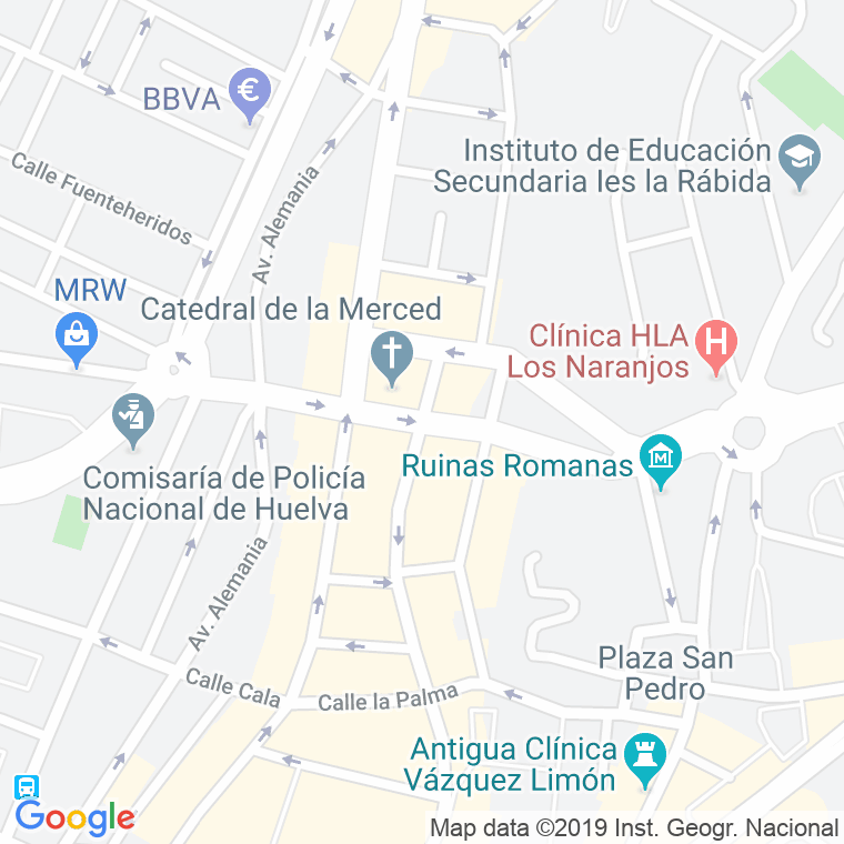 Código Postal calle Merced, plaza en Huelva