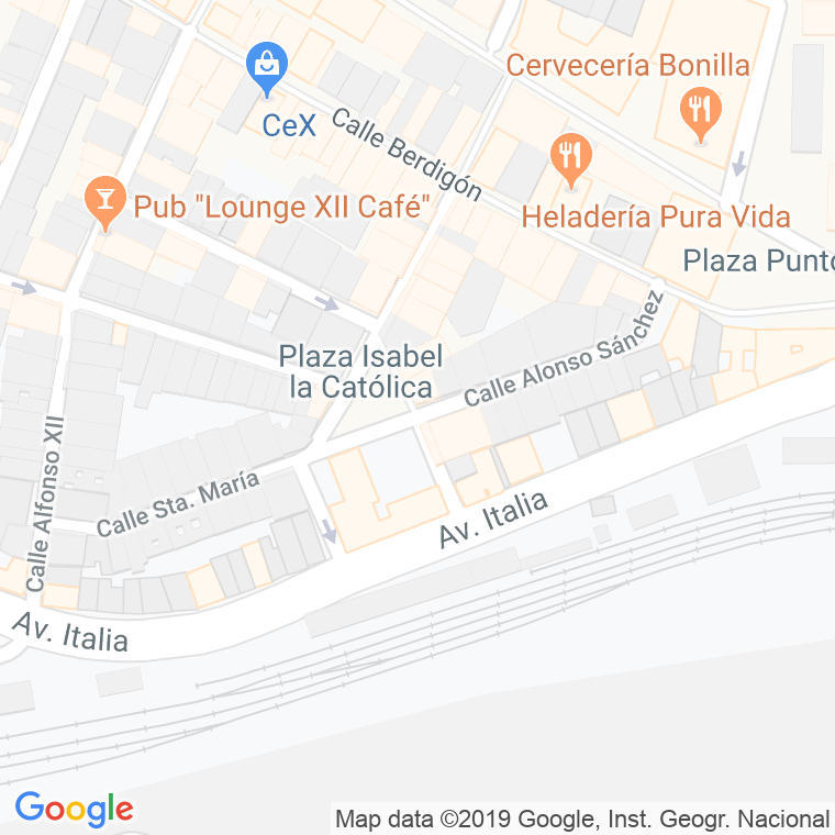 Código Postal calle Alonso Sanchez en Huelva