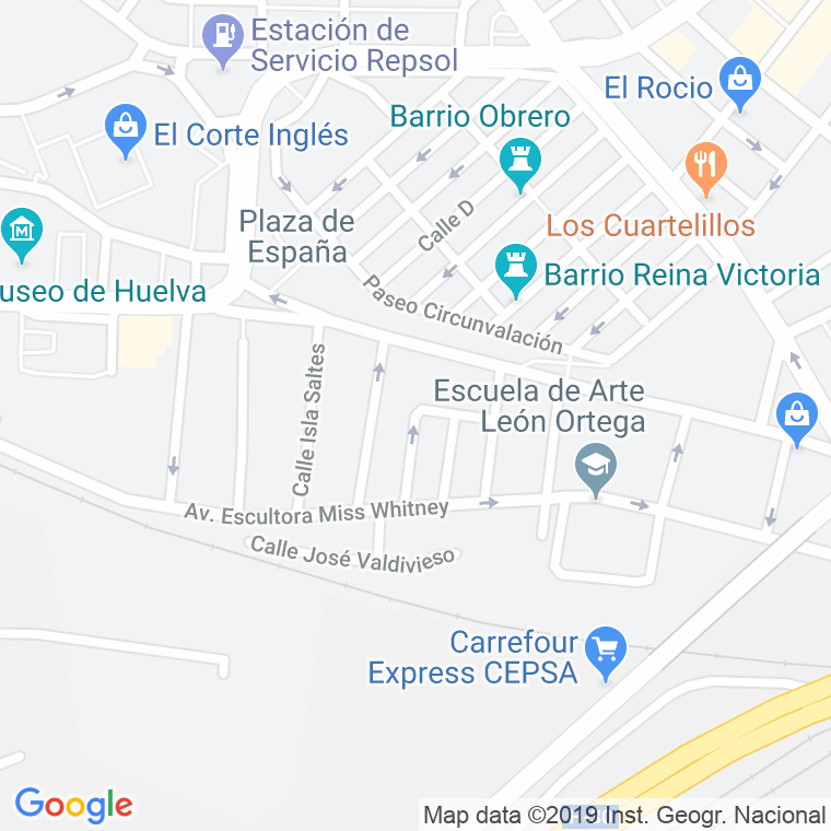 Código Postal calle Anton De Alaminos en Huelva