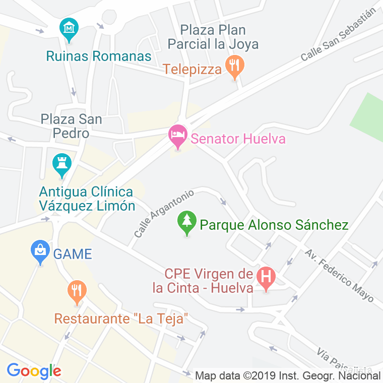 Código Postal calle Argantonios en Huelva