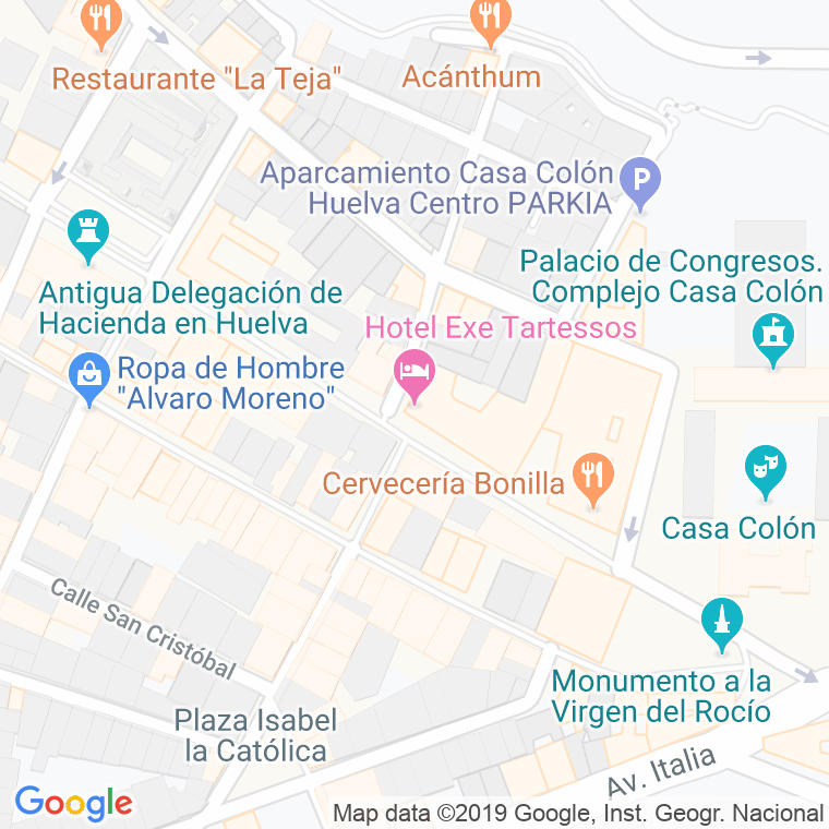 Código Postal calle Martin Alonso Pinzon, avenida en Huelva