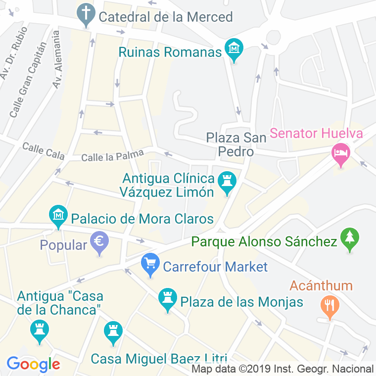 Código Postal calle Santa Fe, paseo en Huelva
