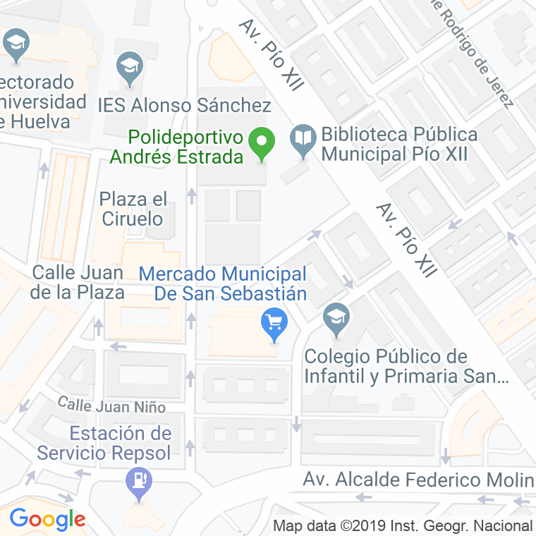 Código Postal calle Alonso Morales, pasaje en Huelva