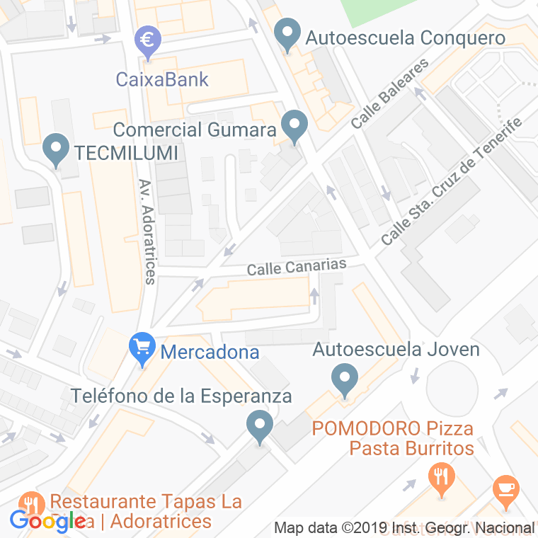 Código Postal calle Canarias en Huelva