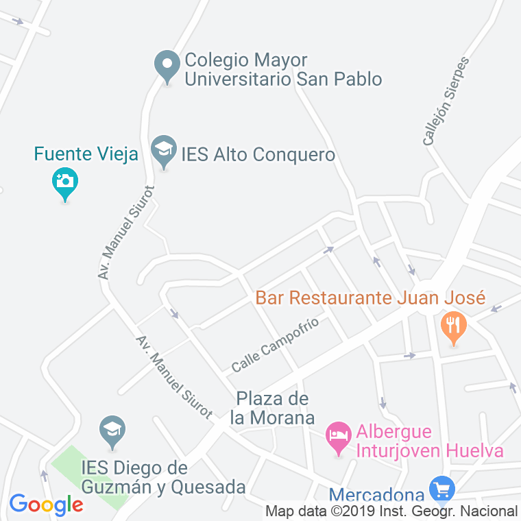 Código Postal calle Diego Velaquez en Huelva
