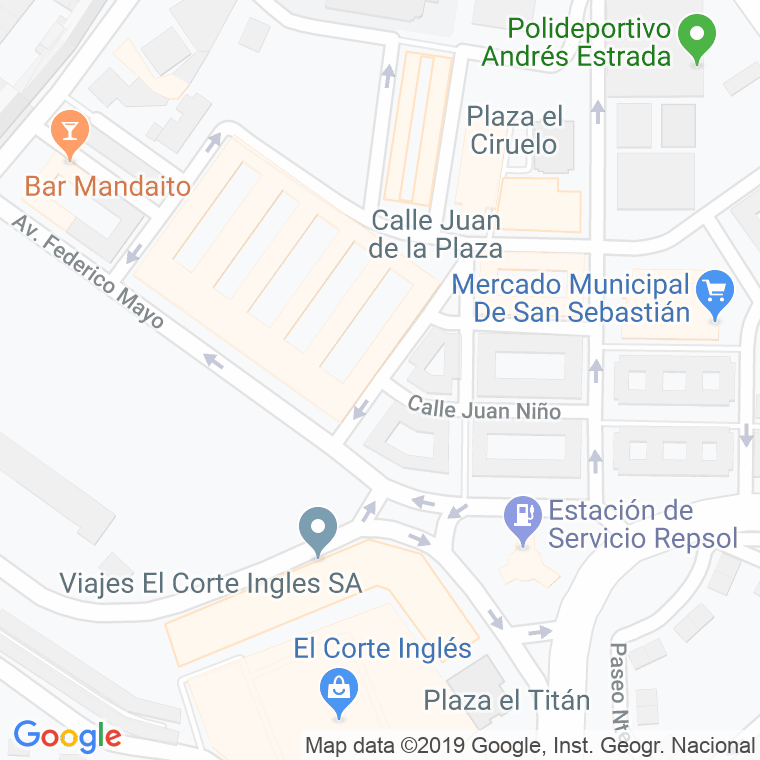Código Postal calle Juan De La Plaza en Huelva