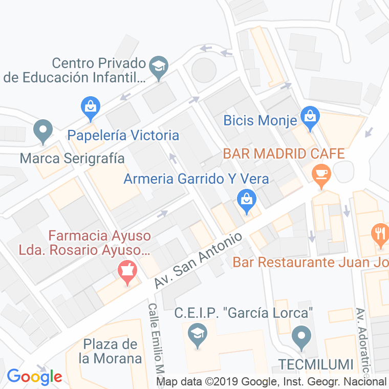 Código Postal calle Malaga en Huelva
