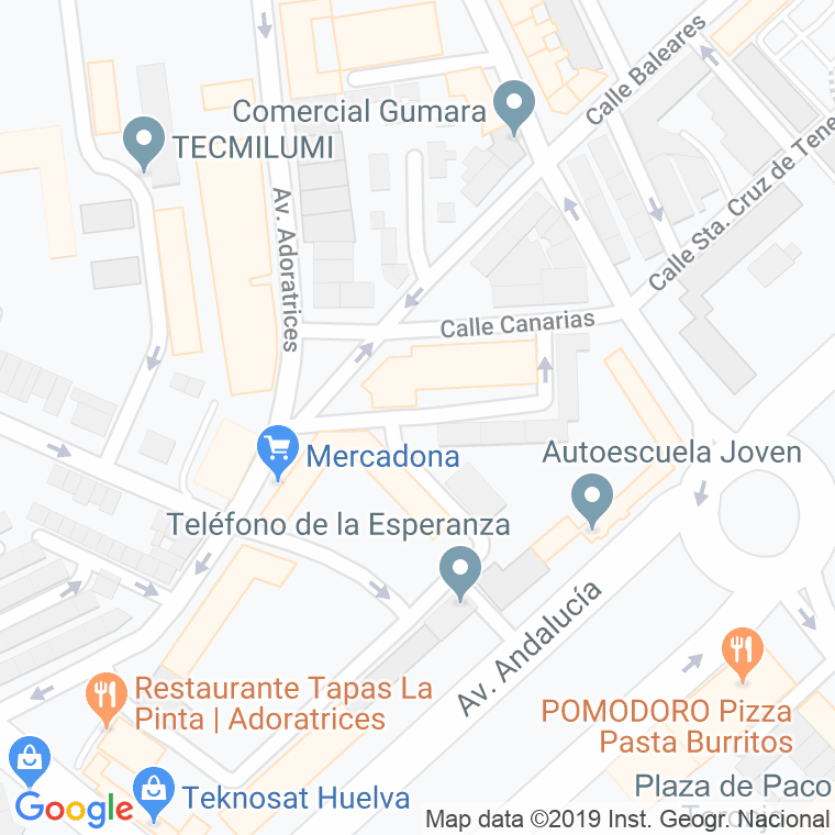 Código Postal calle Maria Auxiliadora en Huelva