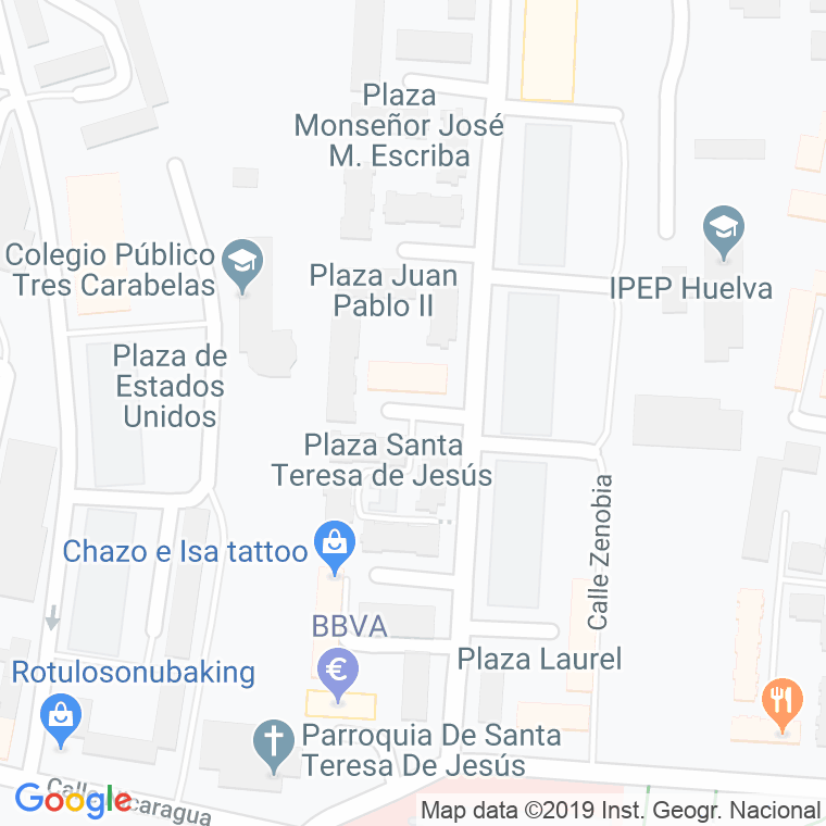 Código Postal calle Papa Juan Pablo Ii, plaza en Huelva