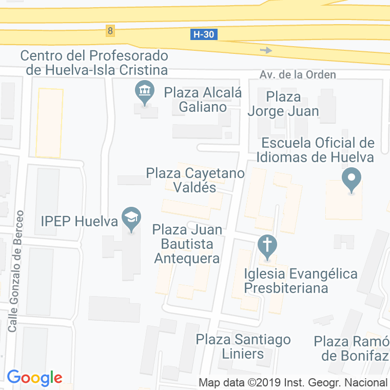 Código Postal calle Cayetano Valdes, plaza en Huelva