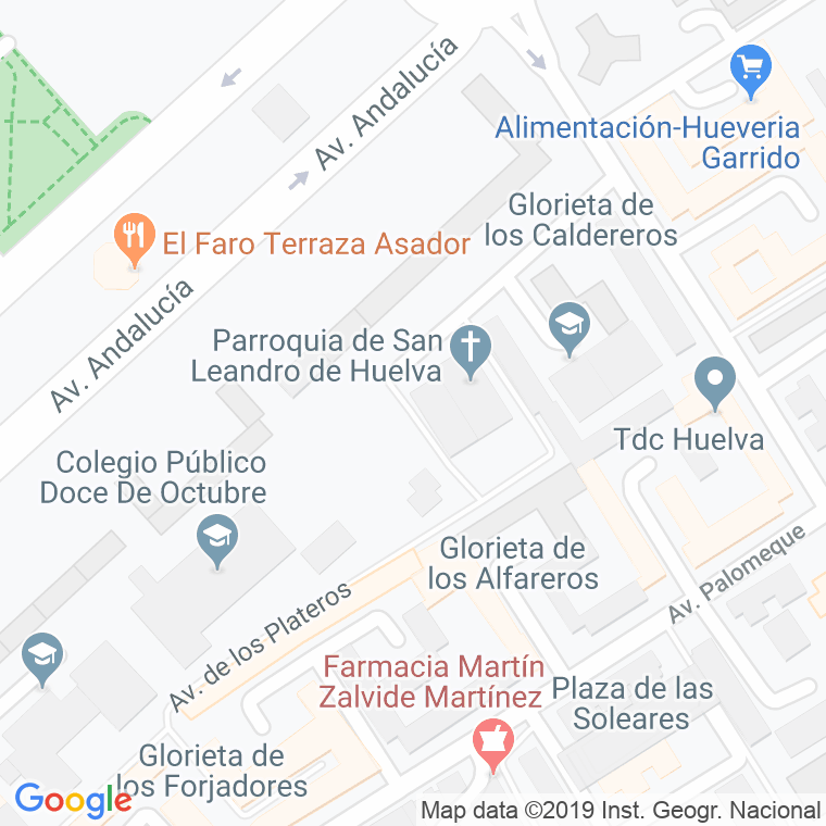 Código Postal calle Fundidores, glorieta en Huelva