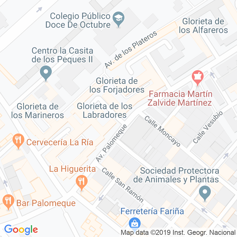 Código Postal calle Labradores, glorieta en Huelva
