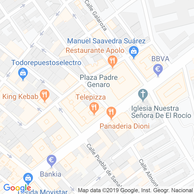 Código Postal calle Padre Jenaro, plaza en Huelva