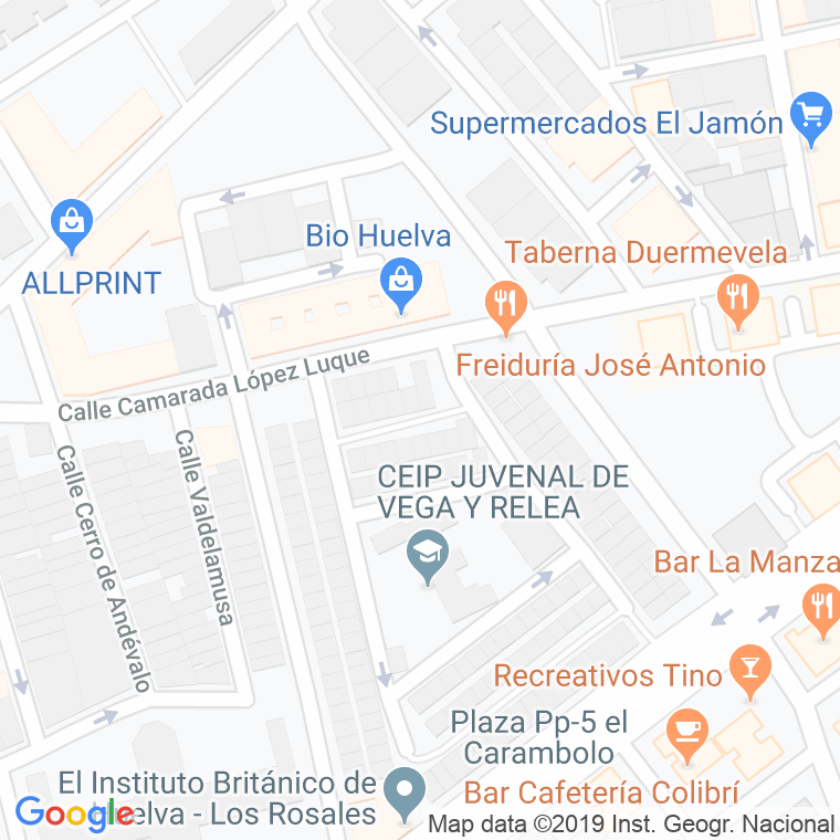 Código Postal calle Carlos Moreno en Huelva