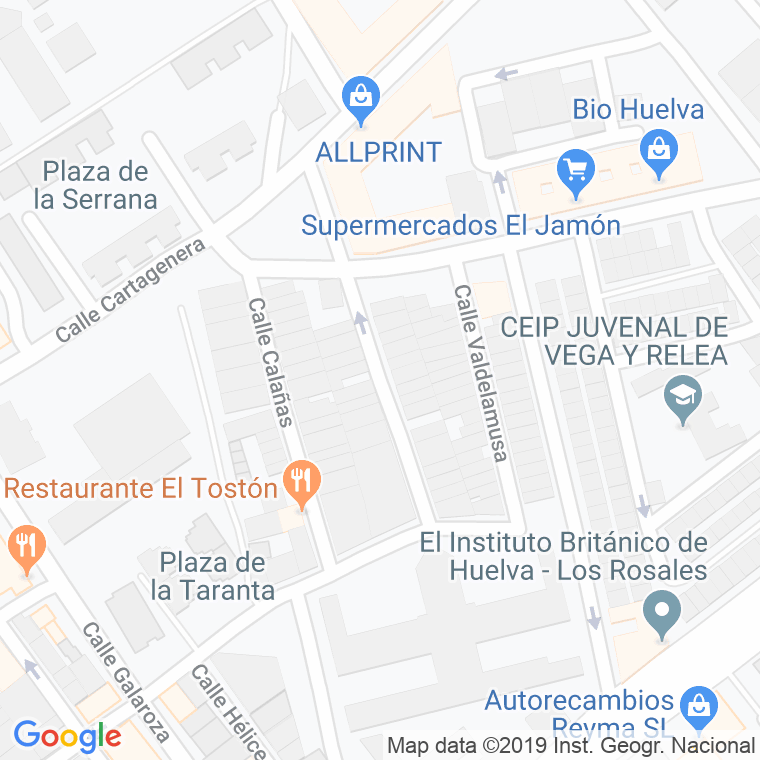 Código Postal calle Cerro De Andevalo en Huelva