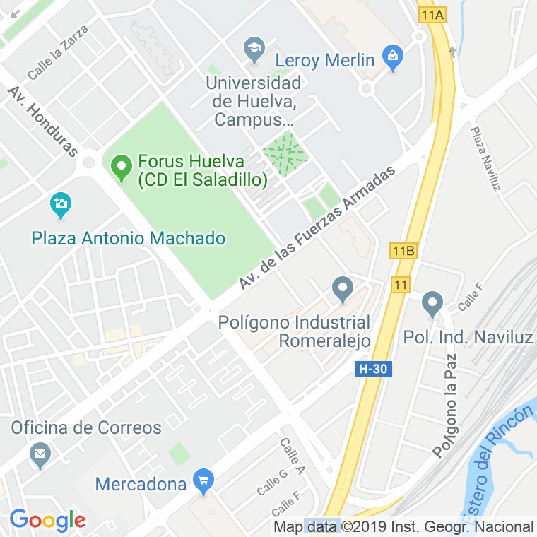 Código Postal calle Fuerzas Armadas, avenida en Huelva