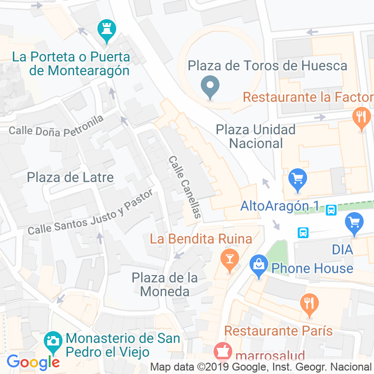 Código Postal calle Canellas en Huesca