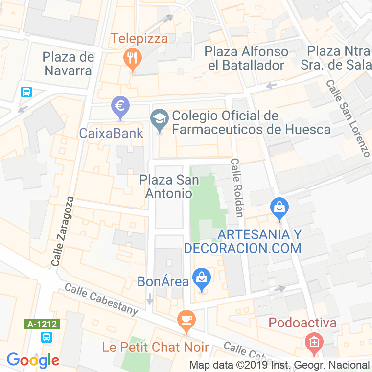 Código Postal calle San Antonio, plaza (Impares Del 1 Al Final)  (Pares Del 2 Al Final) en Huesca