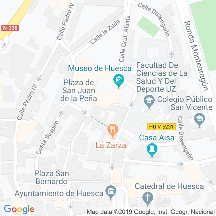 Código Postal calle Universidad, travesia en Huesca