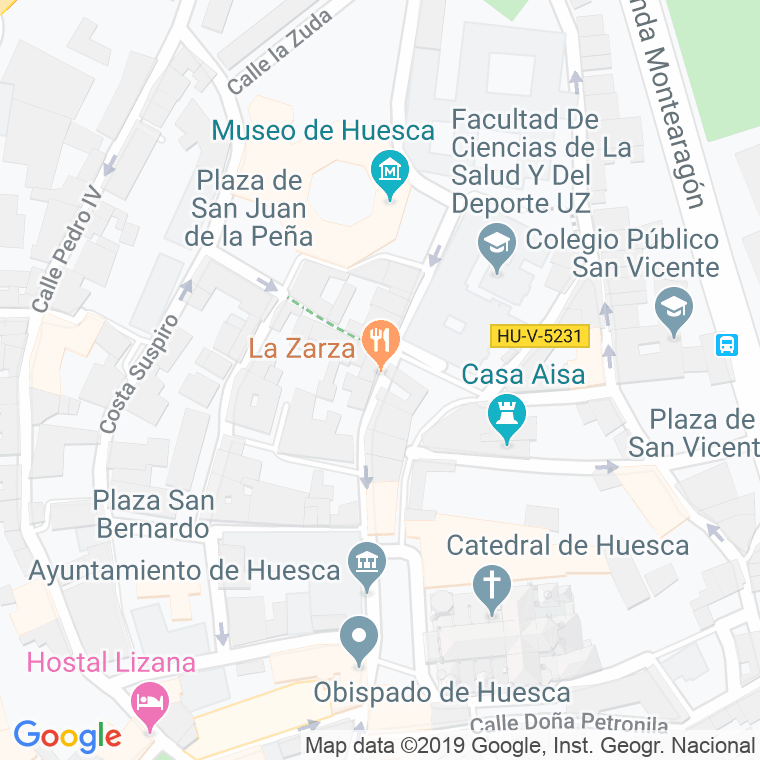Código Postal calle Zarza en Huesca