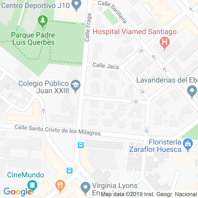 Código Postal calle Nuestra Señora De Begoña en Huesca