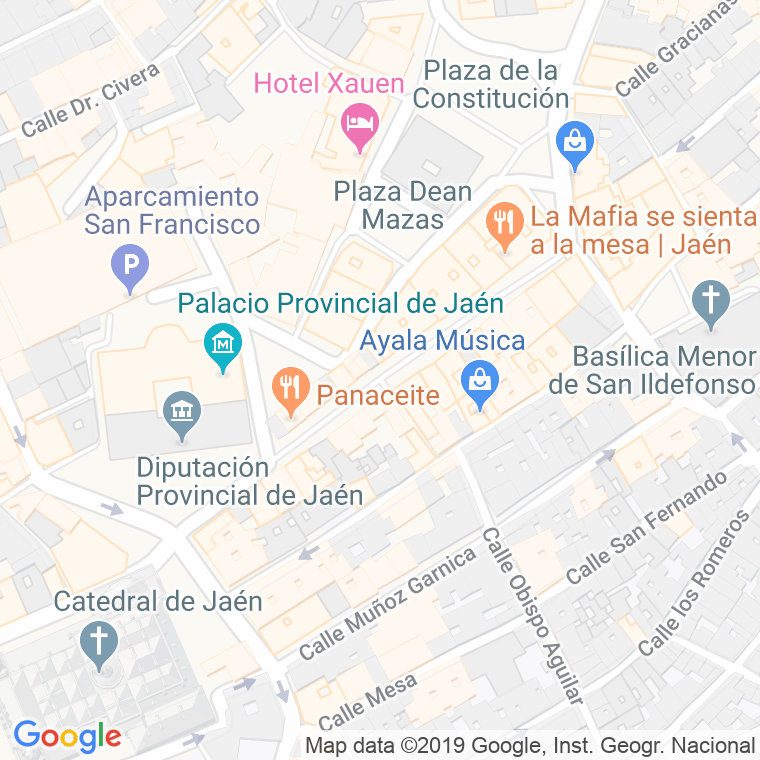 Código Postal calle Bernabe Soriano en Jaén