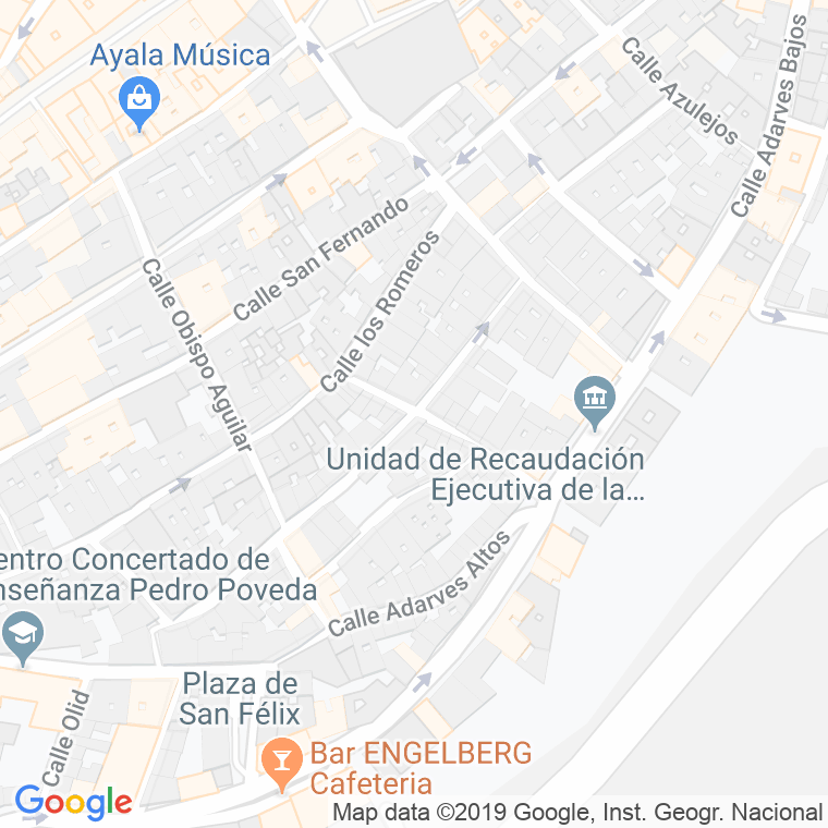 Código Postal calle Miguel Romera en Jaén