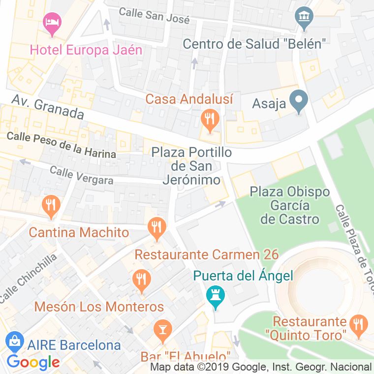 Código Postal calle San Jeronimo, De, portillo en Jaén