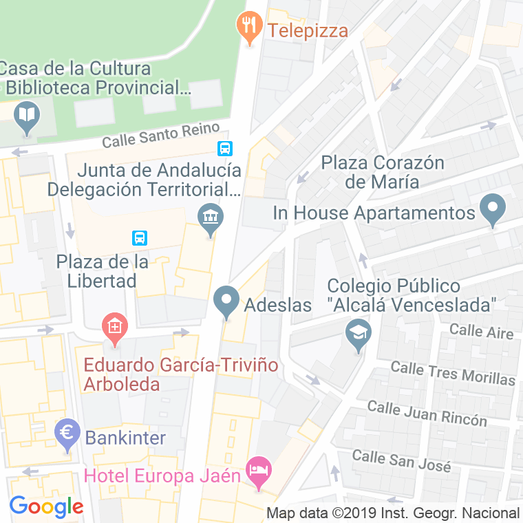 Código Postal calle Virgen, cuesta en Jaén